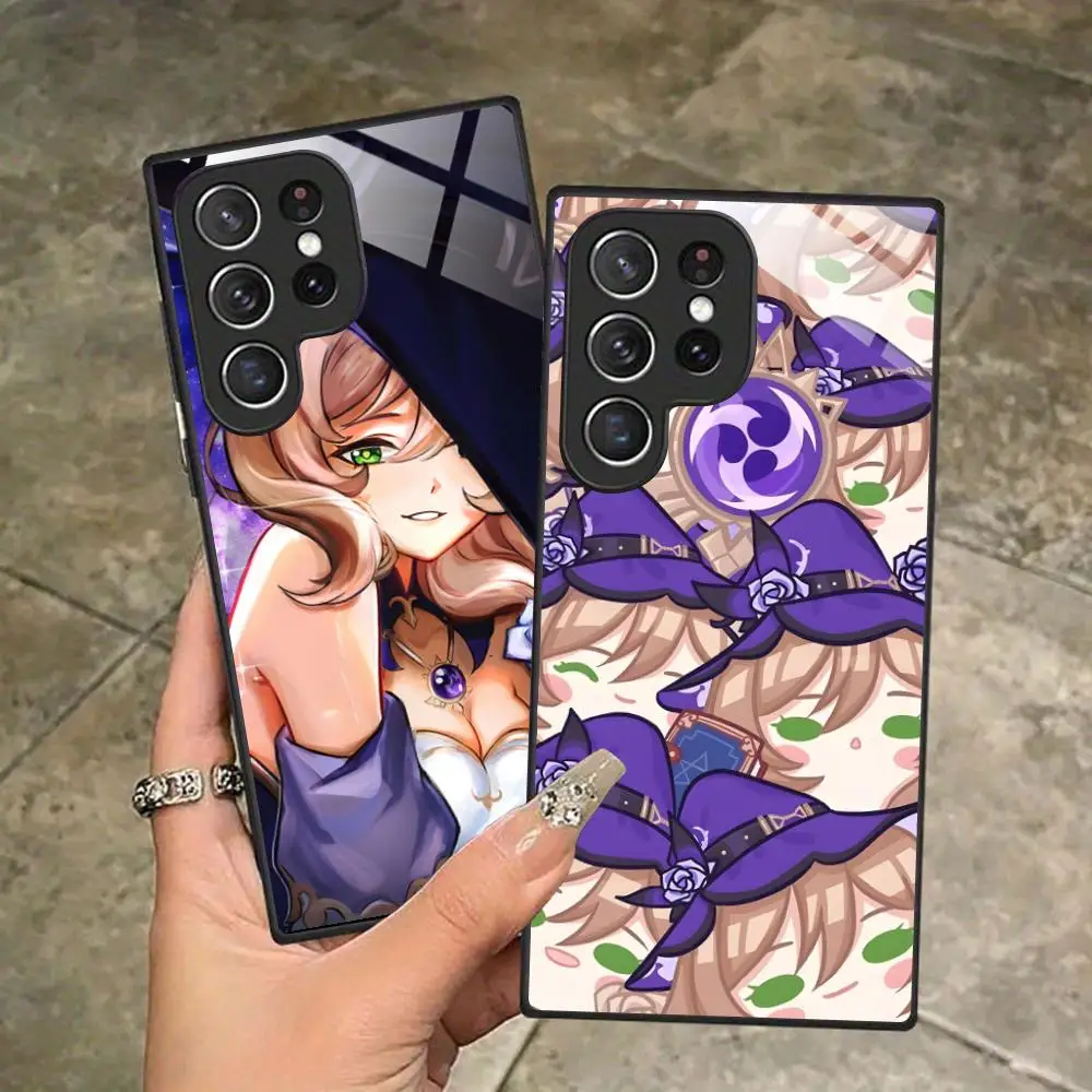 

Чехол для телефона Game GI Lisa для Samsung Galaxy S26 S25 S24 S23 S22 S21 S20 Note20 Plus FE Ultra, стеклянный, цветной, красивый