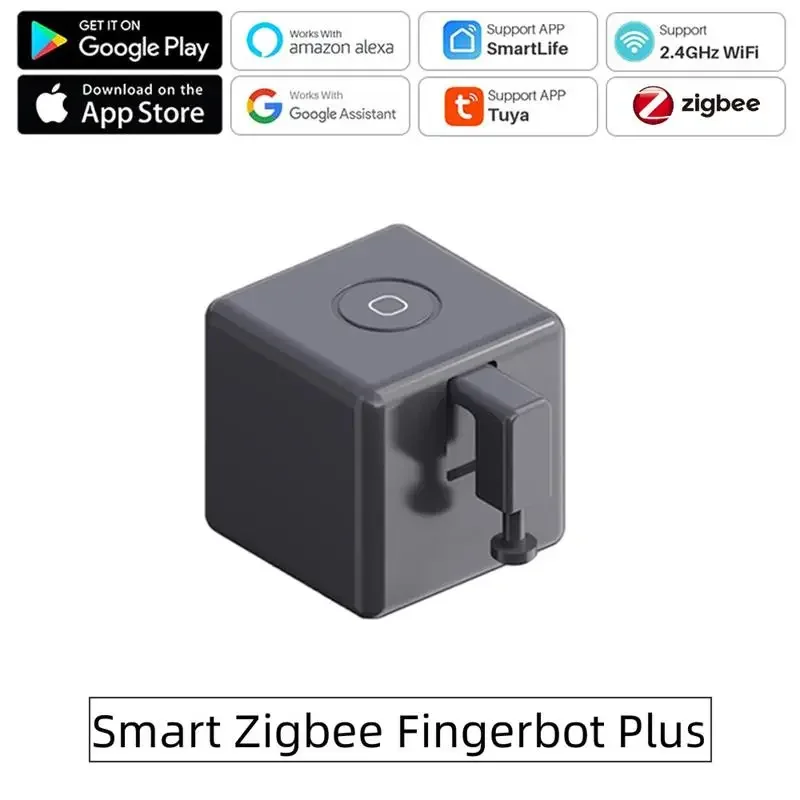 Tuya Zigbee Smart Fingerbot Plus Switch Button Push Touch Arms Fingerbot Wireless thumb Remote Control Switch Works Alexa Google