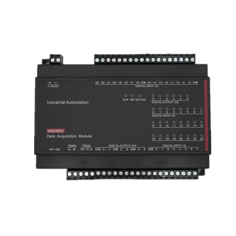 

TCP-508L 24DI 6DO Ethernet acquisition controller Modbus RTU protocol RS485 RS232 switch input and output