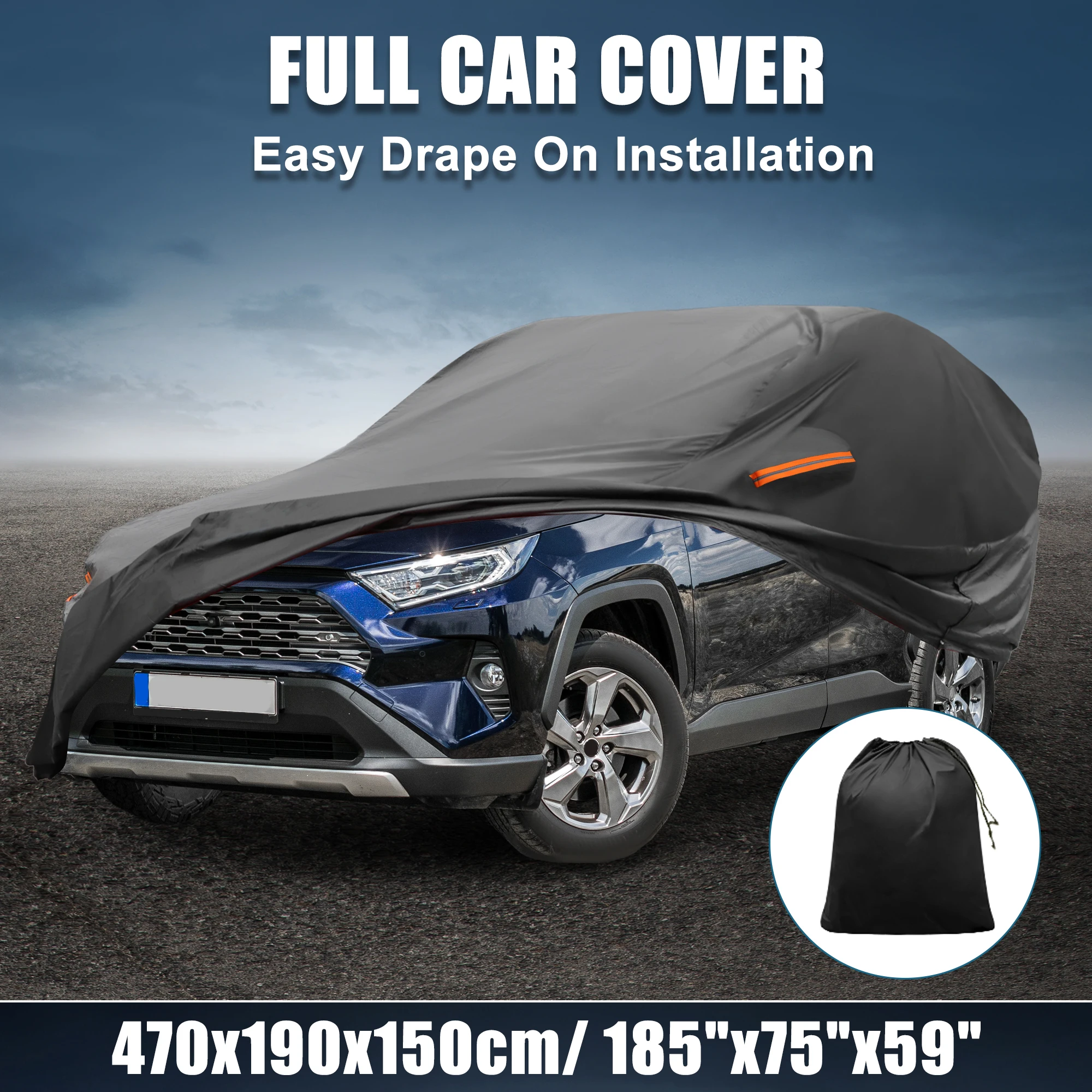 

X Autohaux Car Cover for Toyota RAV4 2012-2022 Aluminum Film Outdoor Full Car Cover Protection with Driver Door Zipper