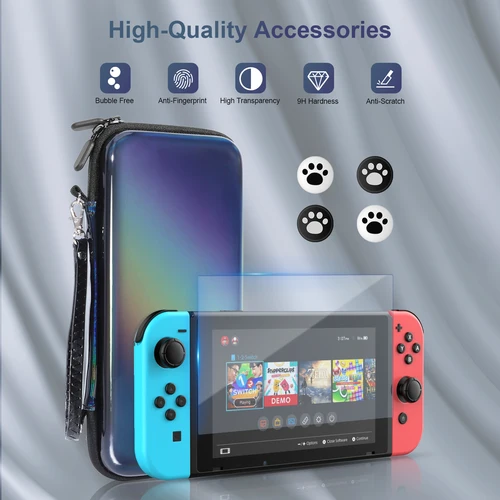 Imagen 2 del producto Estuche de transporte portátil para Nintendo Switch modelo OLED/Nintendo Switch bolsa de transporte de viaje de carcasa dura con 10 ranuras para tarjetas de juego