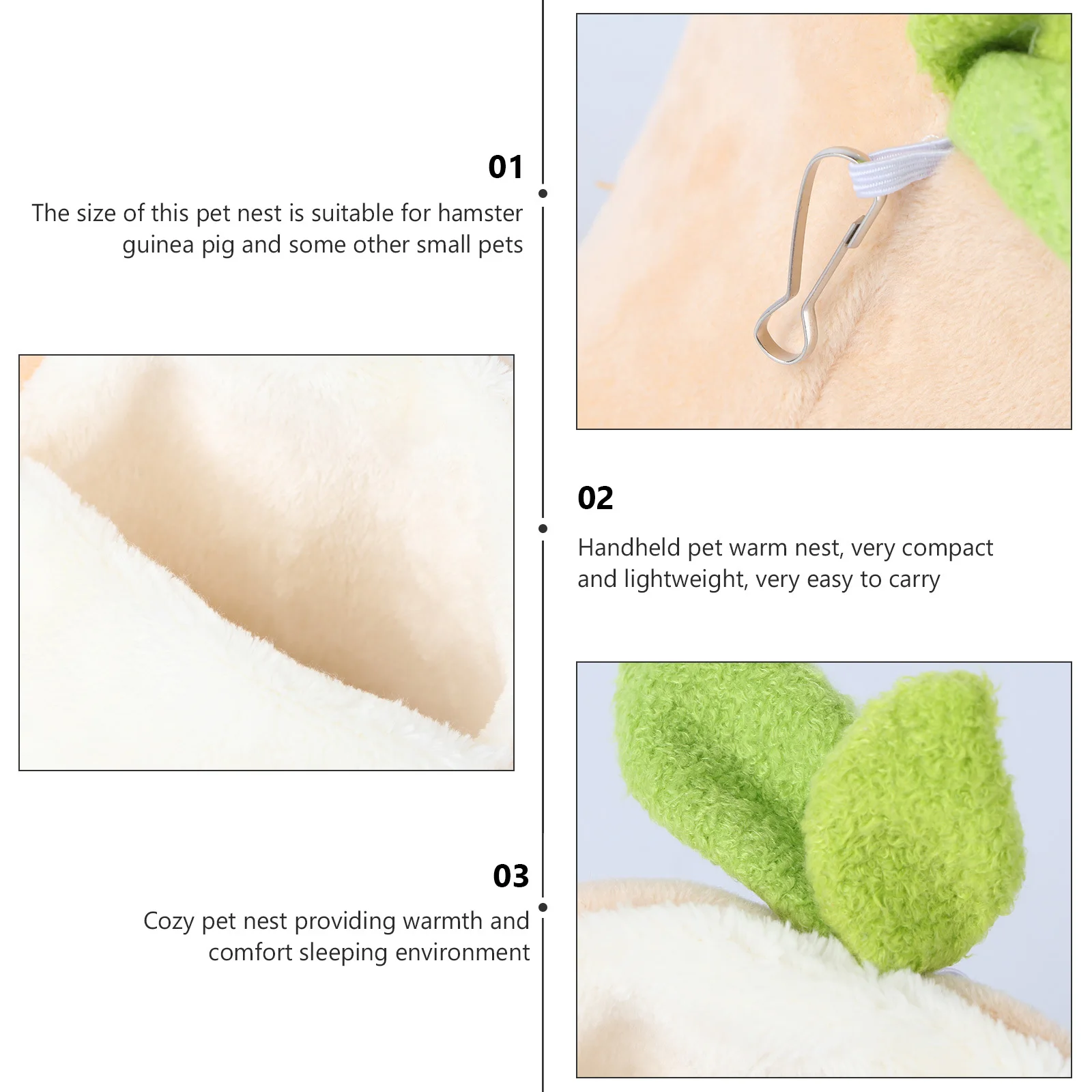 

Handheld Pet Warm Den Hamster Nest Guinea Pig Cotton Slipper Mini Nest Safe Material No Odor Handheld Pet Den Warm Hamster House