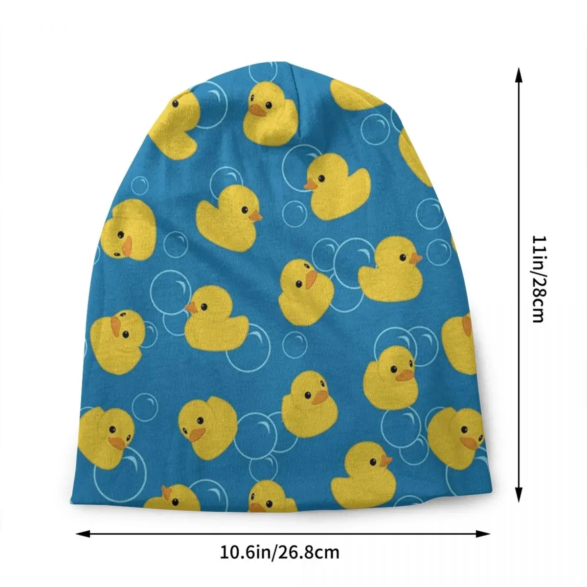 Cute Yellow Bath Duck Pattern Bonnet Hats Street Knit Hat For Women Men Warm Winter Skullies Beanies Caps