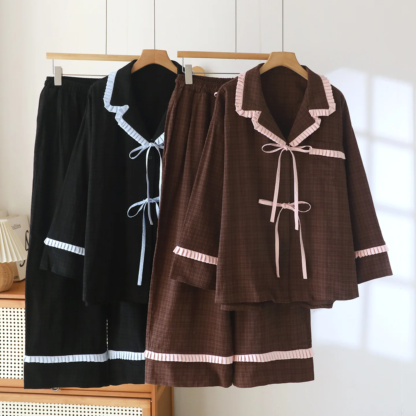 100% Cotton Pyjama Set Woman Spring Autumn Long Sleeve Home Suit Pajama Sets New Two-Piece Sleepwear Women's Pajamas