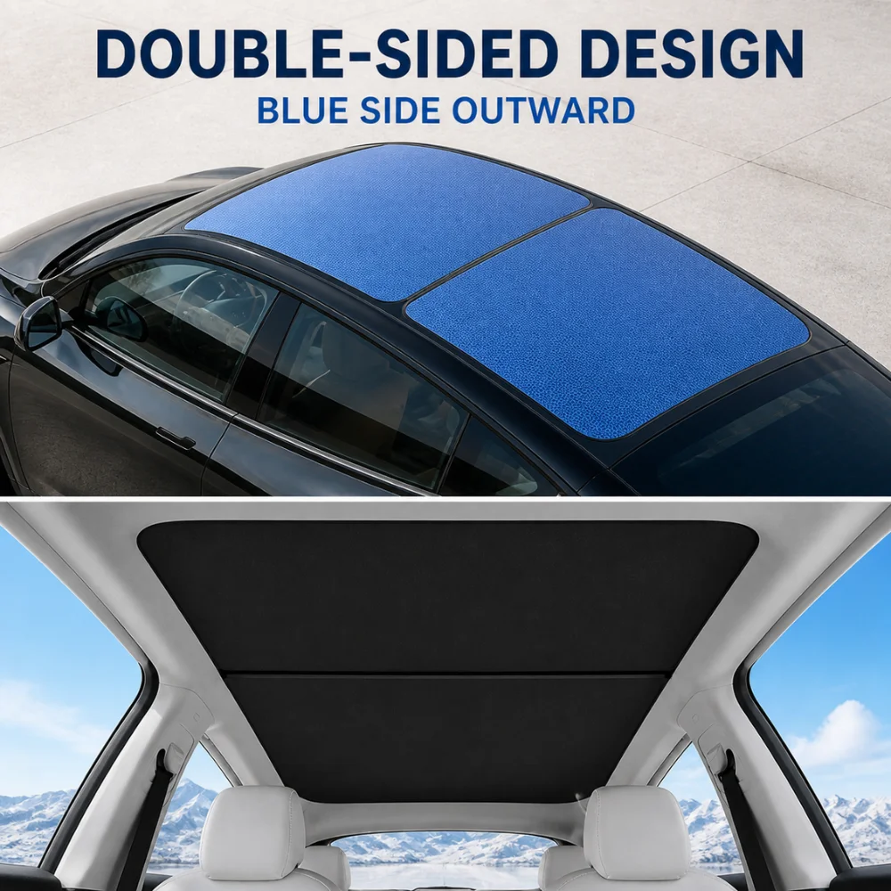 Model Model Y Ice Blue Roof Sunshade 2020-2026 – Panoramic Glass Roof Cover with Storage Bag for Interior Sun Protection - Aliexpress Deal