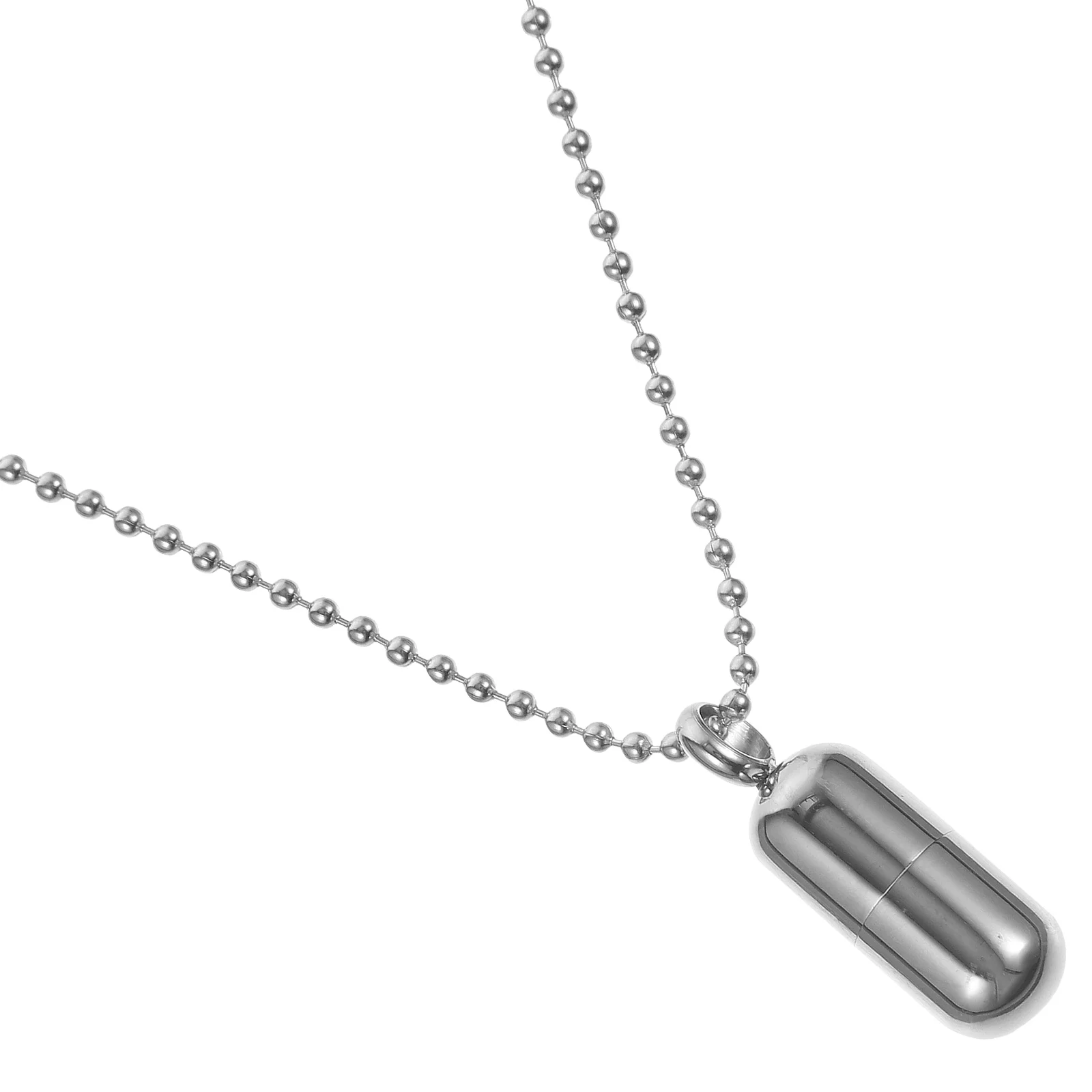  Pill Perfume Bottle Pendant Beads Necklace with Openable Men Necklaces For Women Titanium Steel Capsules Charm Travel Gift