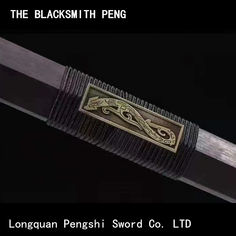 Imagem -04 - Real Chinês Dinastia Han Espadas Ebony Scabbard Aço de Alto Carbono Mão Forjada Oito Lados Qin Han Espadas Decoração de Casa