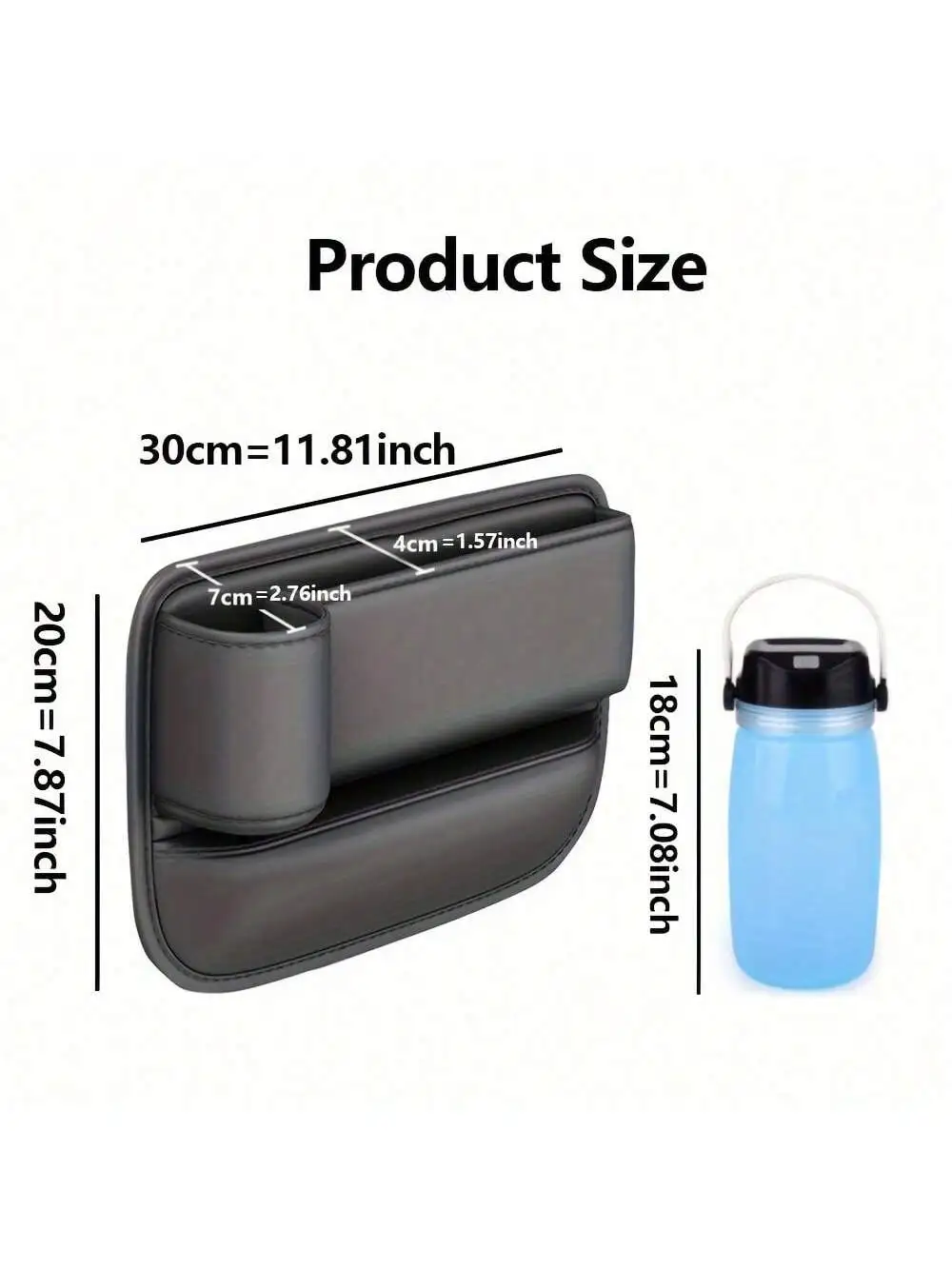 1pc Seggiolino auto Gap Filler Organizer con portabicchieri Scatola portaoggetti per sedile laterale auto in pelle PU Organizzatore interno auto multifunzionale F