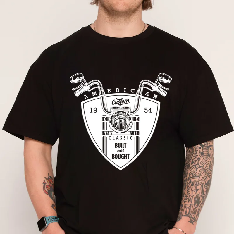 

Винтажная американская мотоциклетная футболка из 100% хлопка с круглым вырезом, повседневная мужская футболка с коротким рукавом