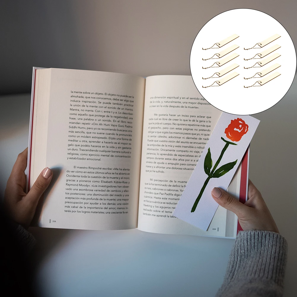 

20Pcs Customizable Wooden Bookmark Blank Art DIY Bookmark Creative Gift Supplies