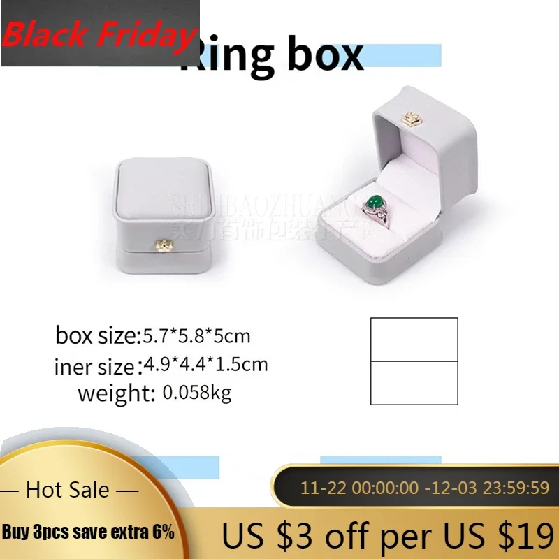 Trumium Luxury PU Leather Cufflink Box Flip Ring Jewelry box Custom Jewelry Gift Boxes