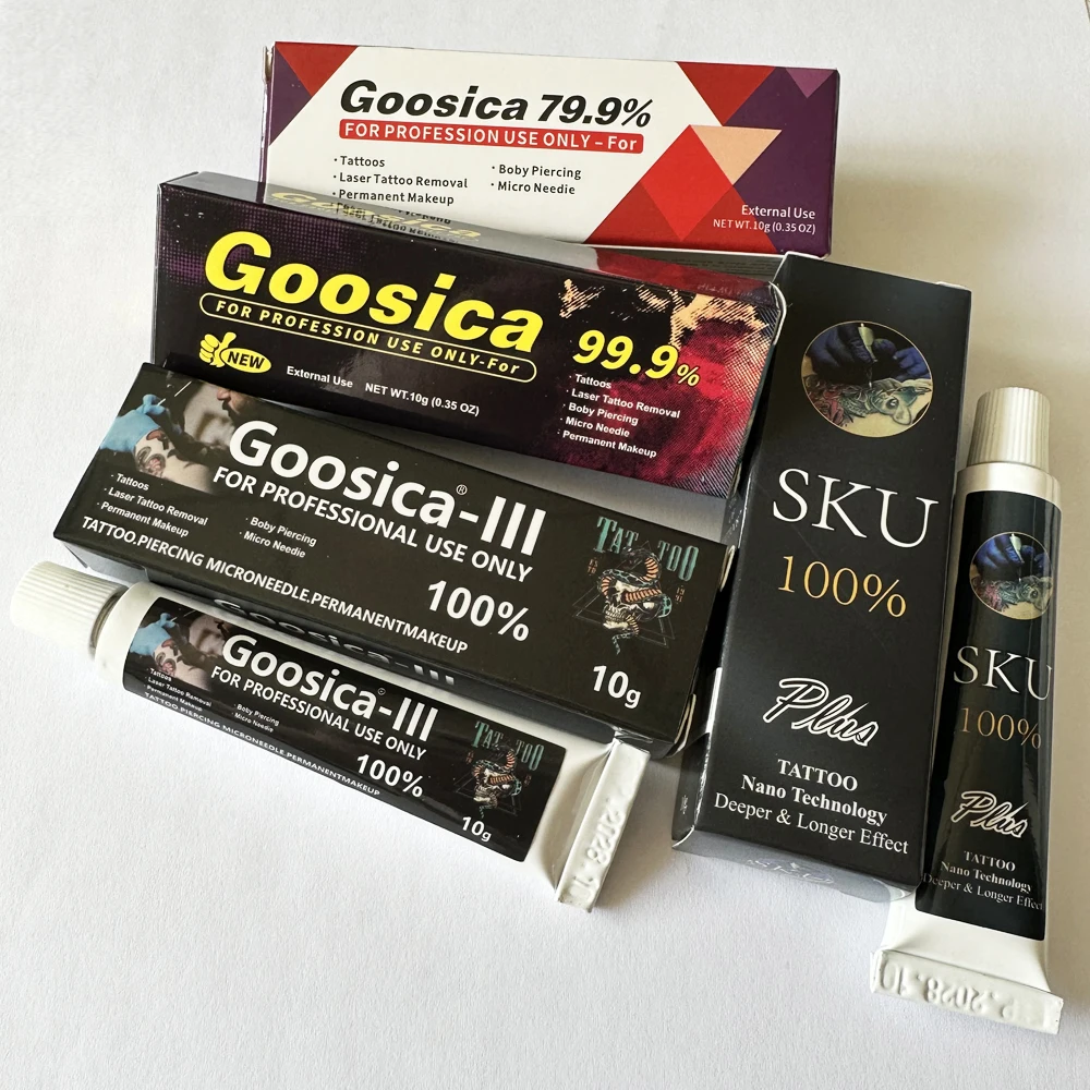 

New 99% 100% SKU Gooscia Tattoo Cream Before Permanent Makeup Microblading Piercing Eyebrow Lips Liner Tattoo Accessories 10g