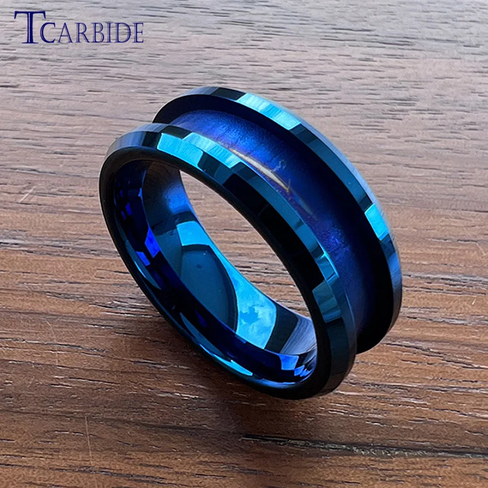 Wholesale Dropshipping 4/6/8mm The Most Popular Tungsten Carbide Ring Empty Blanks 2.0/3.0/4.0 Groove Beveled Polished Finish