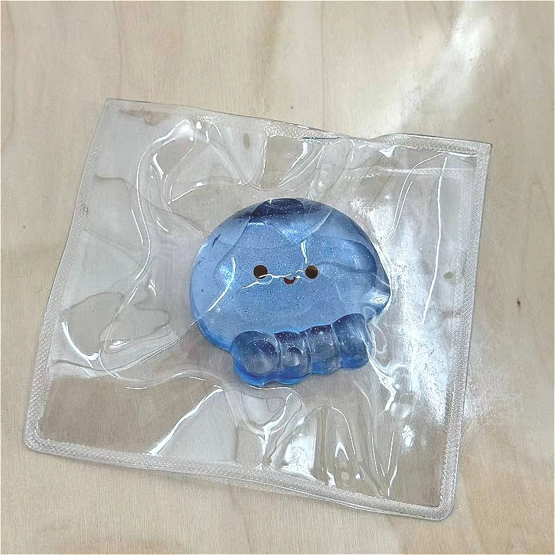 1Pc Elastic Jellyfish Fidget Toy Squishy Stress Relief Anxiety Calm Relaxing Desktop Decor Ornament Cute Small Gift Bag Filler C