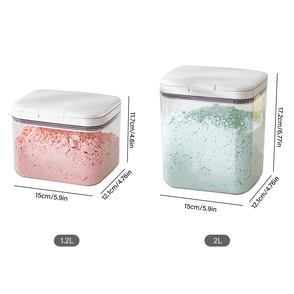 Face Mask Powder Container Large Capacity 1.2/2L Storage Can with Pop-up Lids Sealing DIY Mask Container for Bathtub Spa