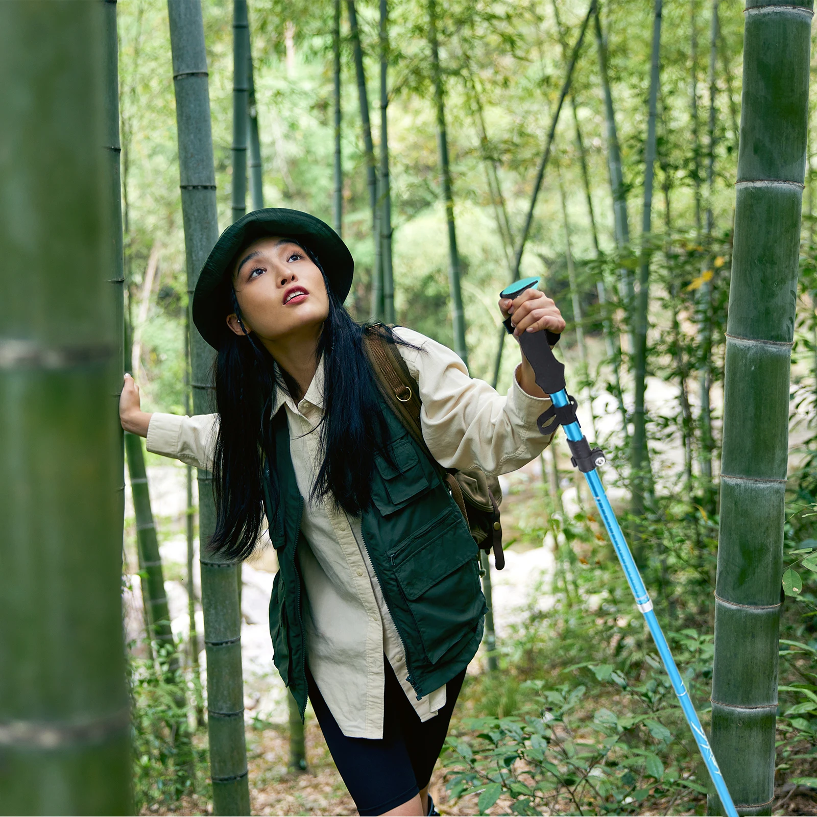 

Aluminum Alloy 5 Sections Walking Stick Foldable Trekking Pole Walking Cane Anti-slip Mobility Aid for Men Women Outdoor Hiking