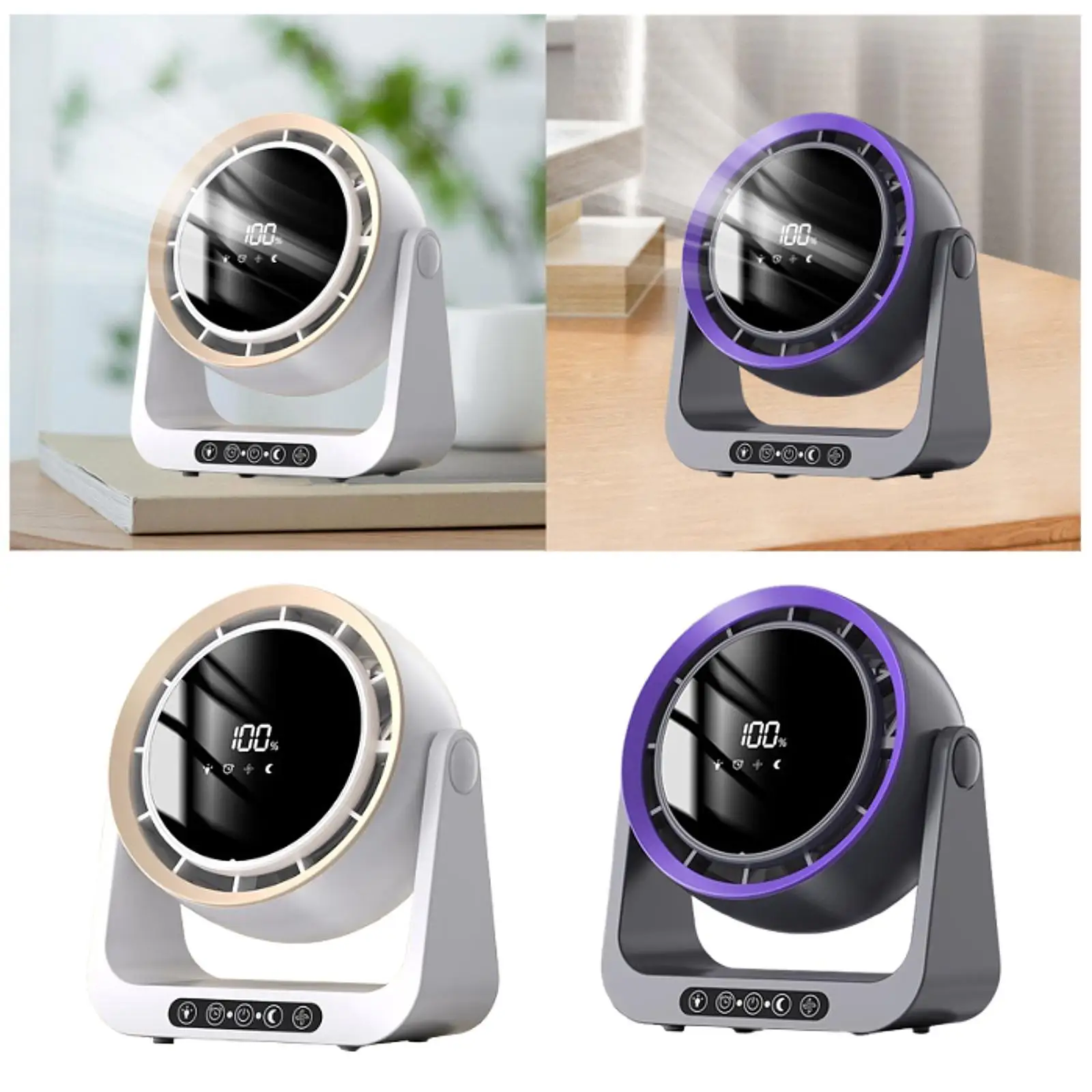 

Тихий настольный вентилятор с перезаряжаемым USB 90 ° Подвесной настольный вентилятор с наклонной головкой для наружного использования в помещении, кемпинга, бытовой спальни с рюкзаком