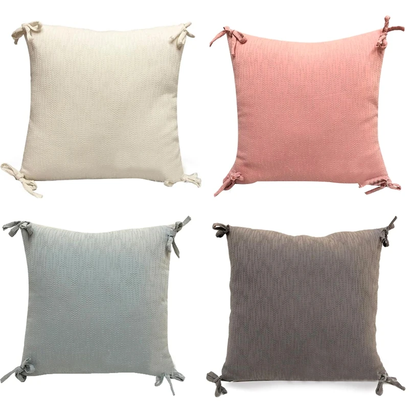 Bow Decorative Throw Pillow Cover Prevent Pillow from Getting Dirty A0KC
