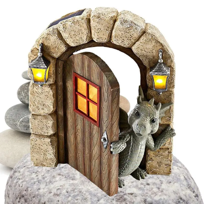 Little Dragon Dinosaur Meditation Reading Book Sculpture Figure Garden Home Decor Resin Ornament