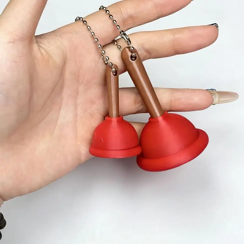 1/2 Stück Beruhigender Schlüsselanhänger, Schlüssel-Fingerknopf, Anti-Stress-Spielzeug, Toiletten-Kot-Schlüsselring, Taschenanhänger, Fingerspitzen-Klicker, Dekompressions-Spielzeug – Detail 6