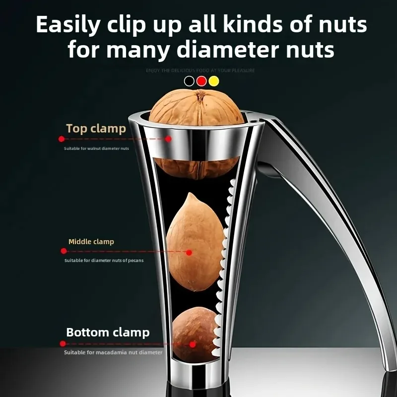 

Zinc Alloy Walnut Nut Shelling Tool Nutcracker Multifunctional Nut Shelling Tool Clip Funnel Design Nut Shelling Tool 2025