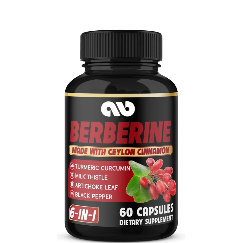 Berberine supplement contains Ceylon cinnamon, turmeric, Korean thistle, milk thistle -60 capsules