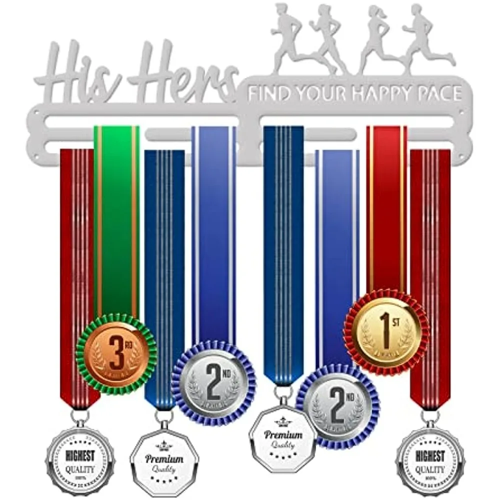 

Medal Hangers Running Medals Display Holder Rack His Hers Find Your Happy Face Medal Hook Wall Mount Metal Medal Display Fram