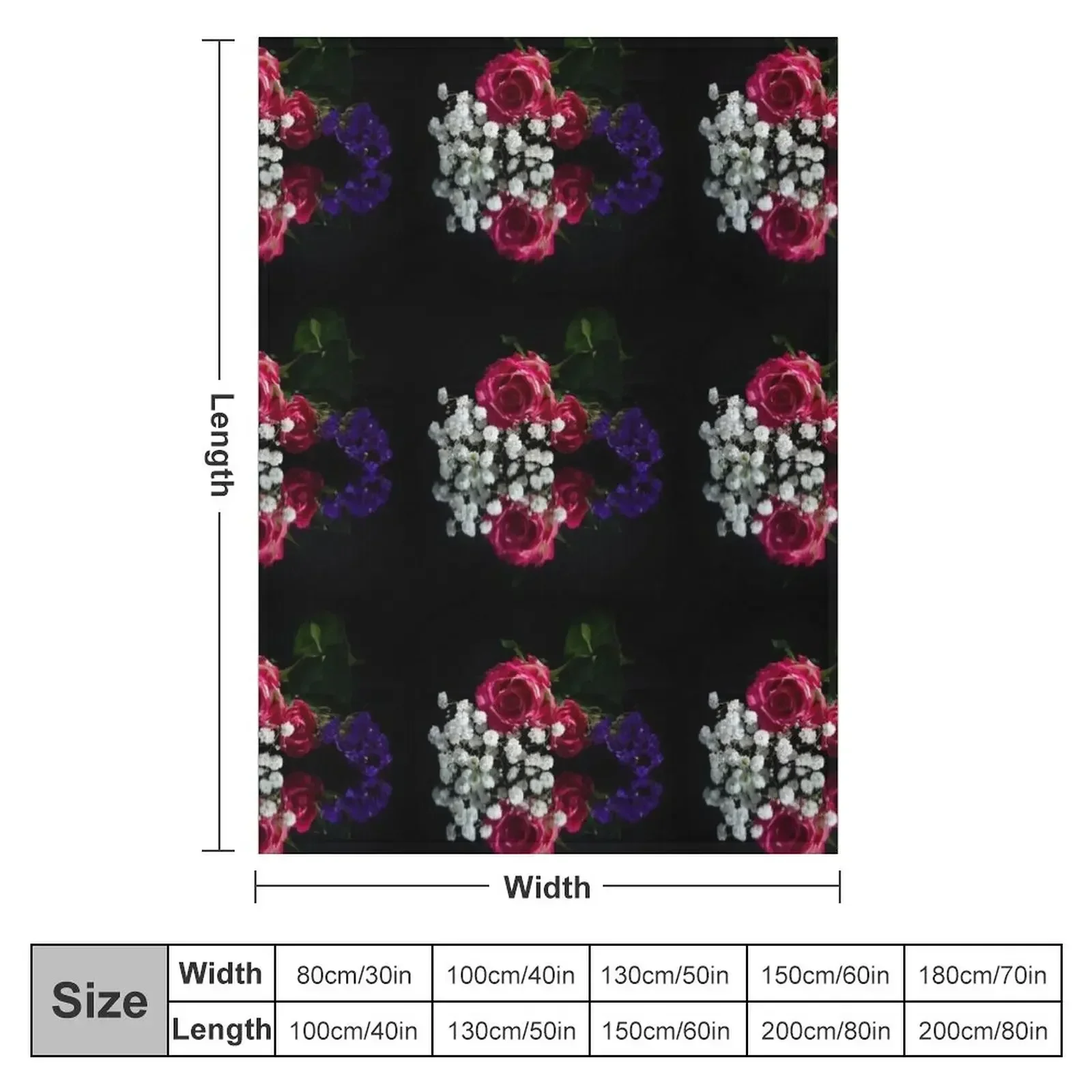 red white and blue flowers with reflection Throw Blanket couch cozy soft plush fuzzy picnic outdoor blanket