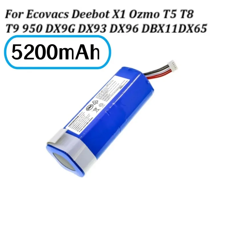 

S10-Li-144-5200 14.4V 5200mAh Replacement Battery for Ecovacs Deebot Home Robot T5 T8+ T10 T20 Omni X1 Ozmo 950 DX9G Vacuum.