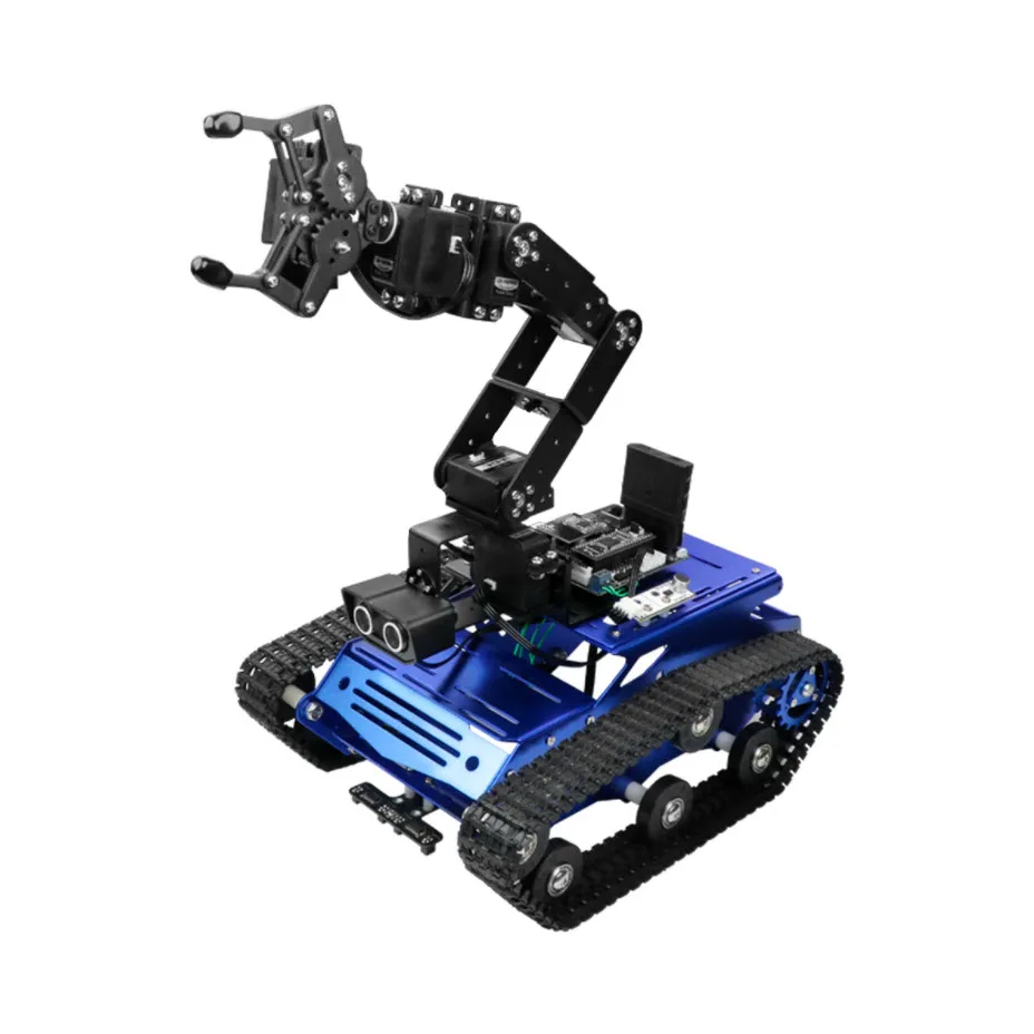 Programming Robot Car Tankbot Intelligent Carrying Robot with 6 DOF Robotic Arm STEM Education