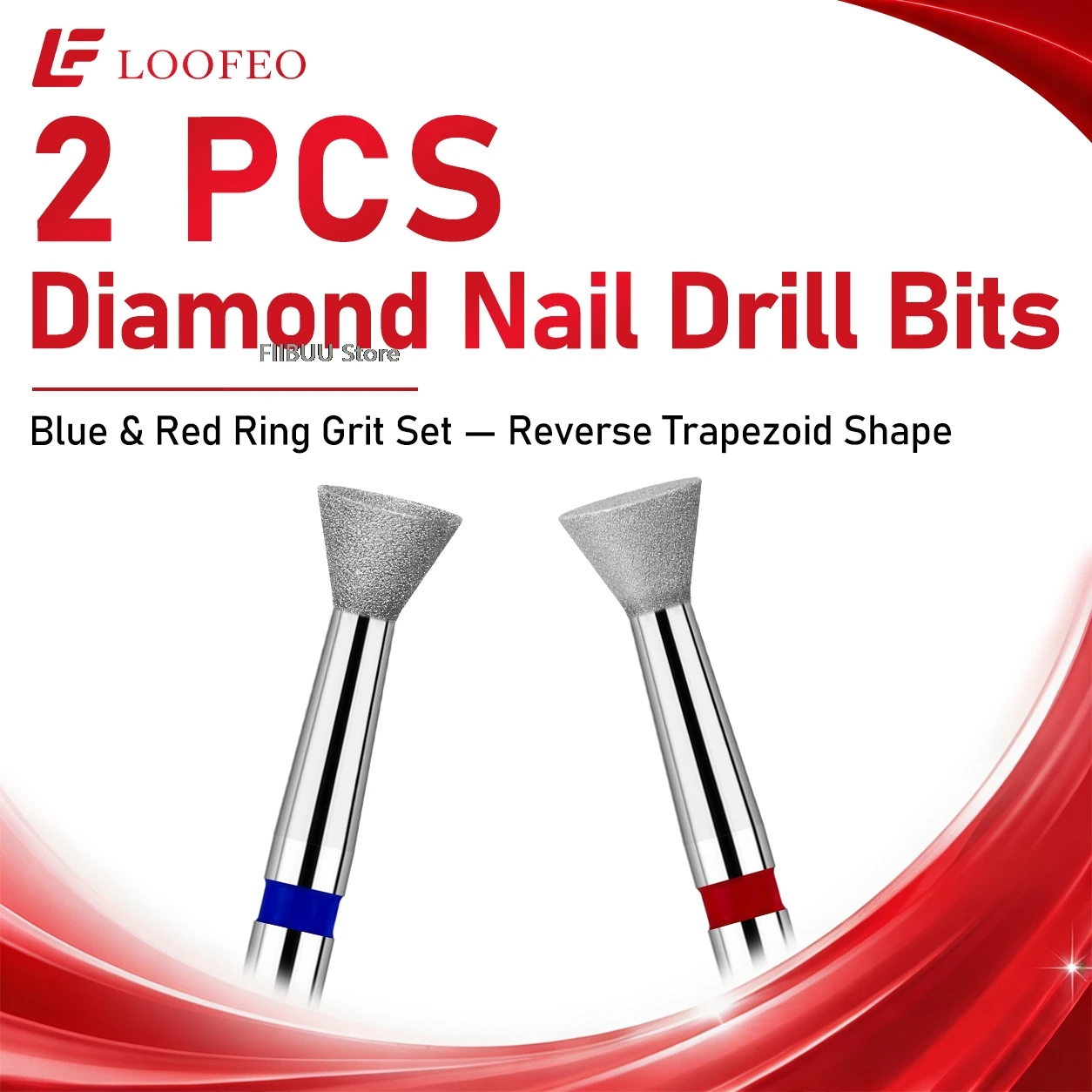 2pcs Diamond Nail Drill Bit Set 3/32 Inch Electric Nail File Bits Medium Fine Milling Cutter for Manicure Cuticle Burrs Cleaning