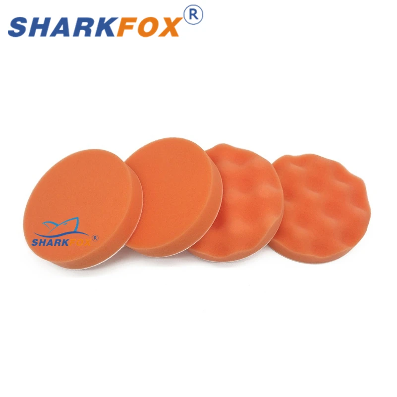 Sharkfox 5/6inch Car Buffing Polishing Pads Flat Foam Sponge Waxing Pad Kit Tool For Car Polisher Buffer Auto Care Buffing Pads