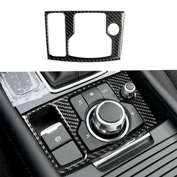 Interior Panel Stickers Cover Multimedia Button Trim For Mazda 3 For Axela 17-18 Accessories Durable Car Carbon Fiber Decorative