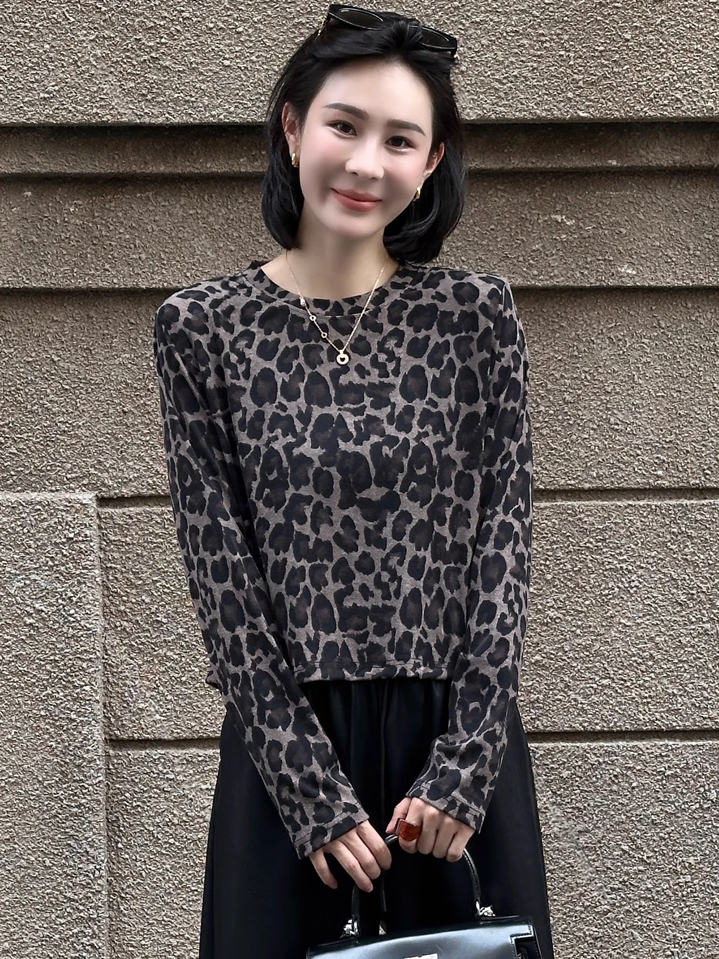 

Faionable round Ne Long Sve Color Blo T-irt Commute Sle Base Layer irt Autumn Season Women's plus Size Top