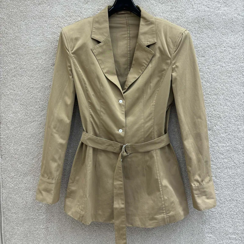 

2024 High-quality Tooling Style Suit Temperament British Style Blazer + Khaki Loose Shorts Two-piece Set