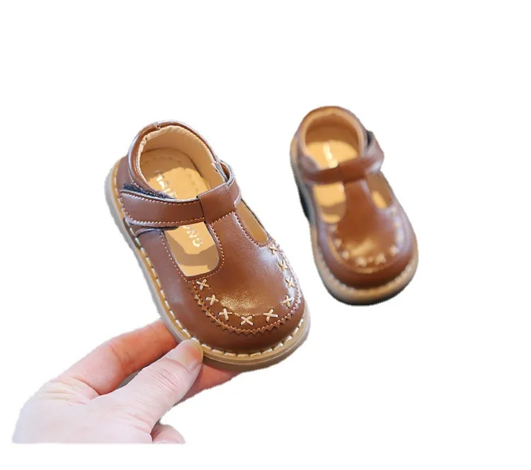 Petites chaussures de printemps en cuir pour filles, chaussures de princesse non ald respirantes à l'offre elles souples pour enfants en bas âge