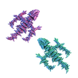 3D printed mini crystal flying dragon, joints can swing, creative dragon figurine gift toy