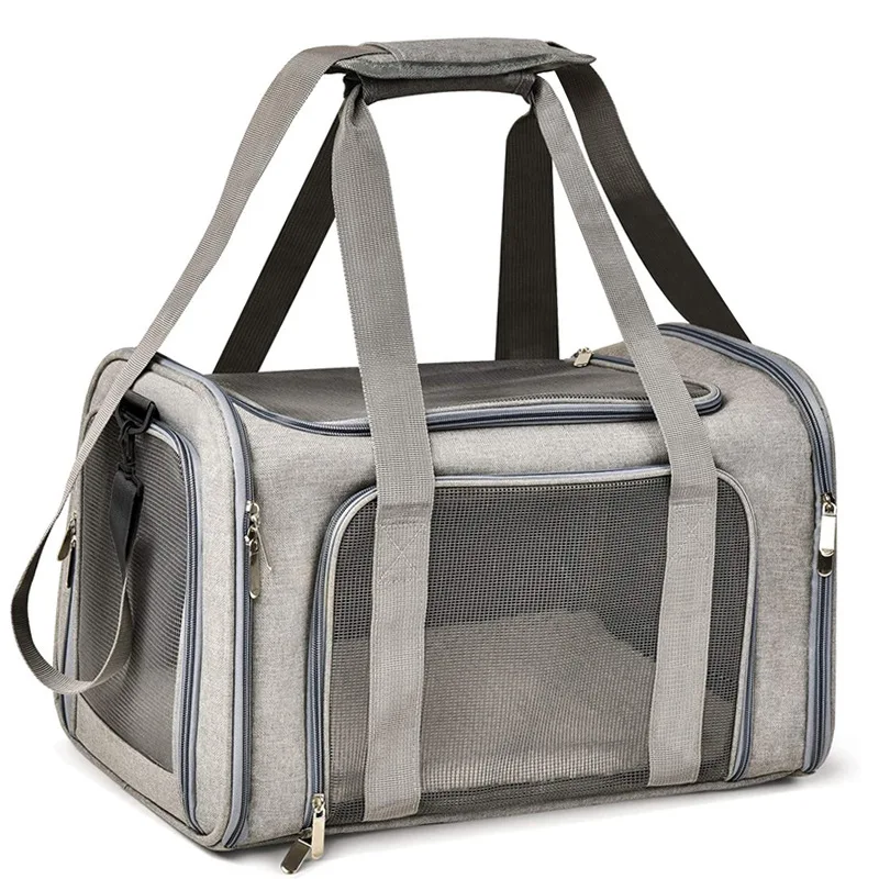 

Pet Breathable Large Capacity Cat Pet Carrier Bag Airline Approved Bag Collapsible Travel Puppy Carrier Bag