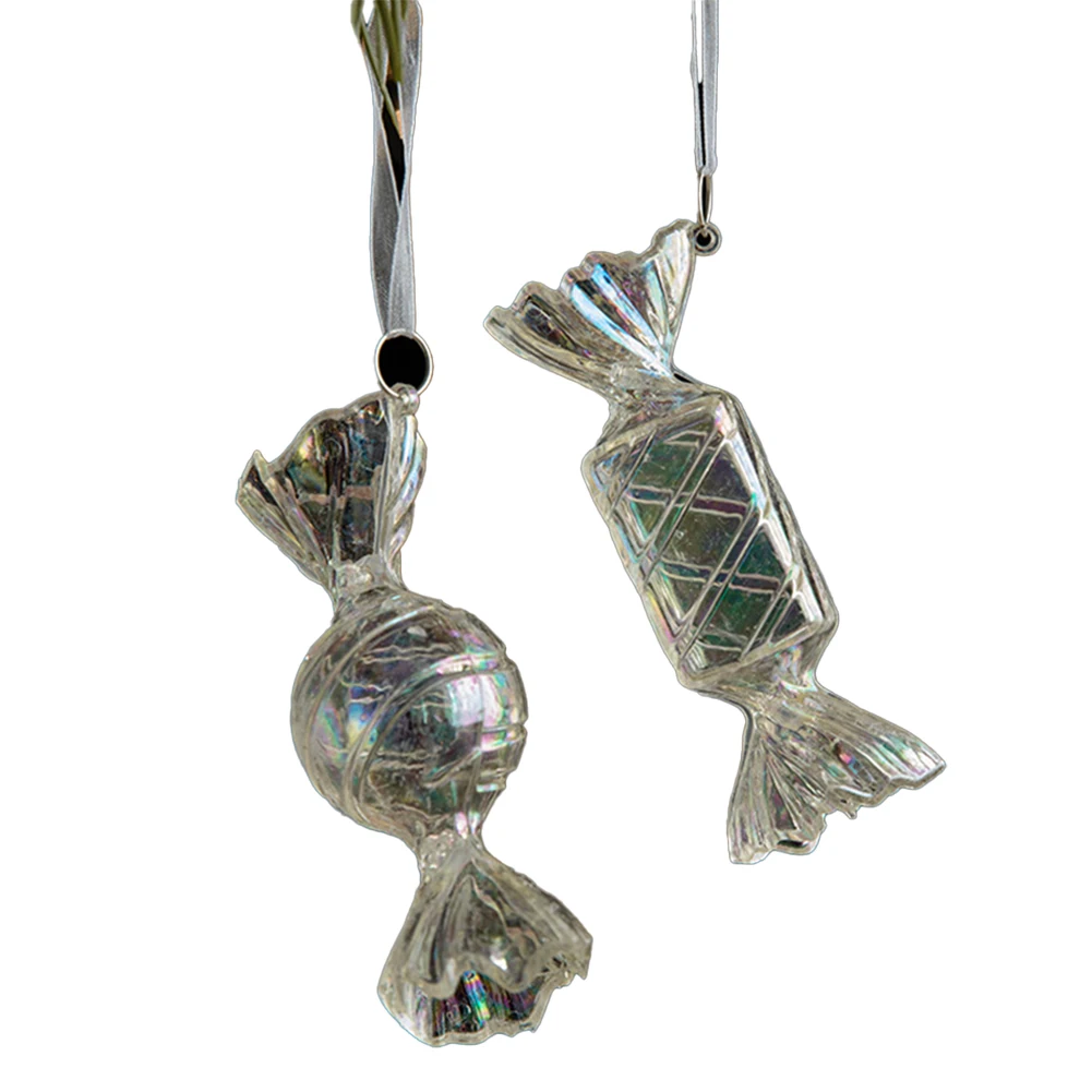 زينة عيد الميلاد المعلقات جليدية الاكريليك الحلي خفيفة الوزن مظهر واقعي حواف نابضة بالحياة احتفالات عيد الميلاد