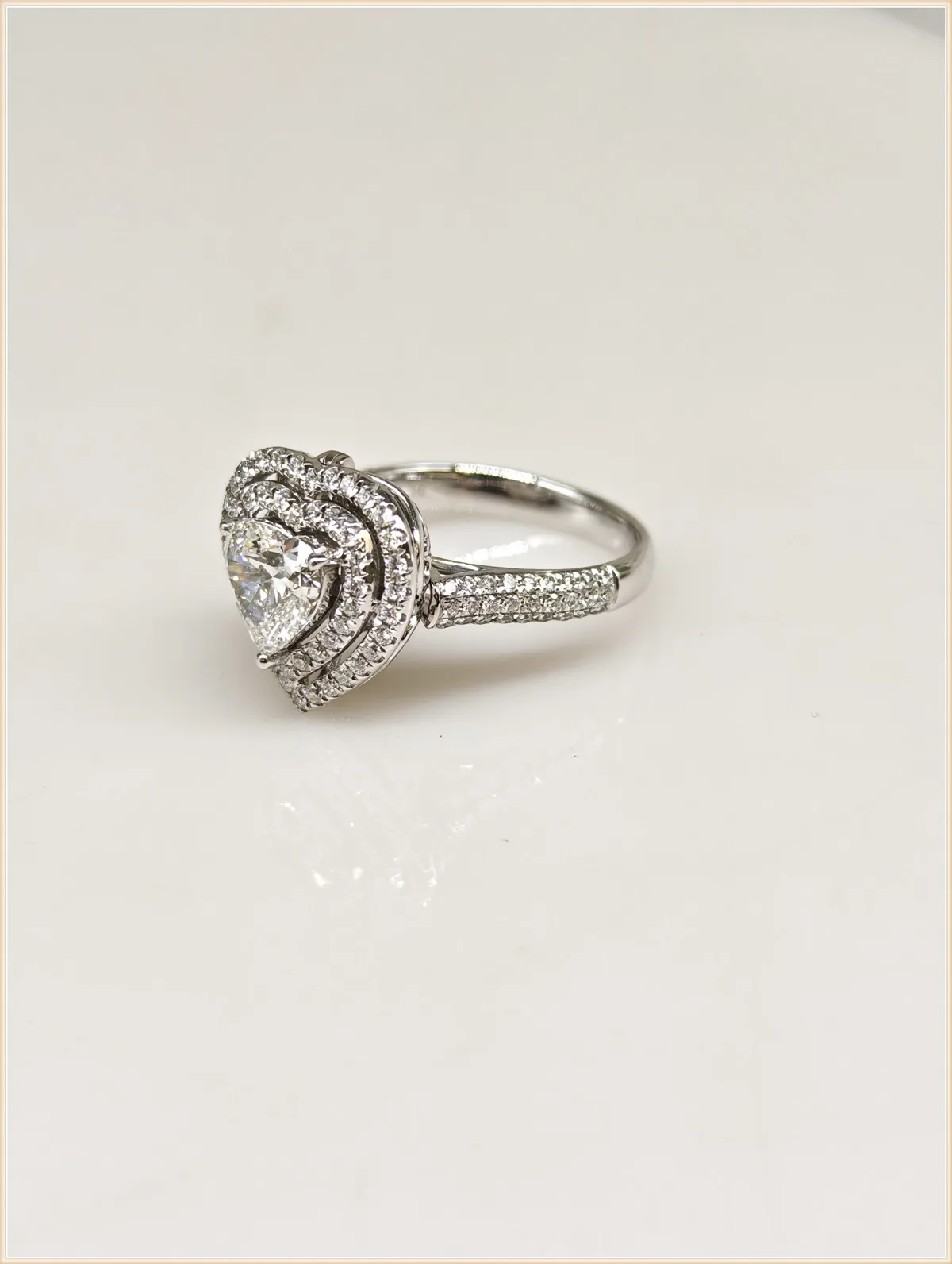 18k ouro sólido laboratório crescer diamante coração 2 quilates anel de diamante pingente dupla finalidade certificado igi cvd/hpht anel de noivado para rapaz