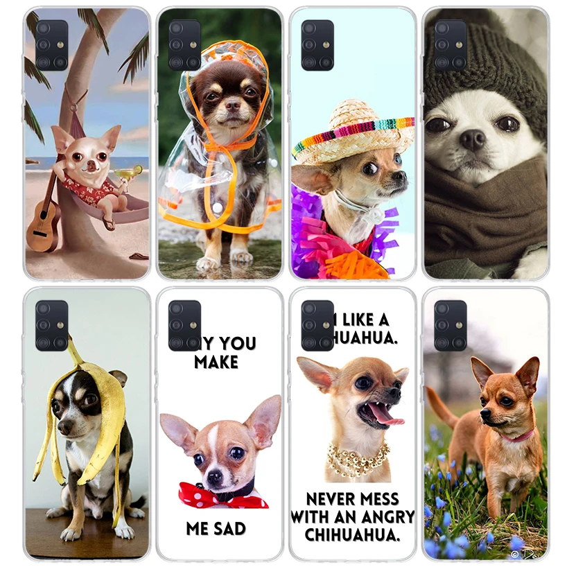 Chihuahua Puppy Teacup Dogs Phone Case for Samsung Galaxy A51 A71 A41 A31 A21S A11 A01 A50S A70 A40 A30S A20E A20S A10S A6 A7 A8