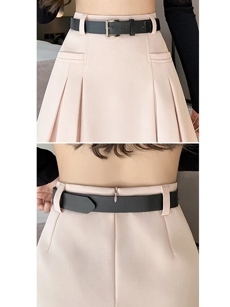 Pleated Skirt Women's lining Shorts Skirts New Summer 2024 High Waist Student JK Quality Suit A-line Fashion Versatile Slimming