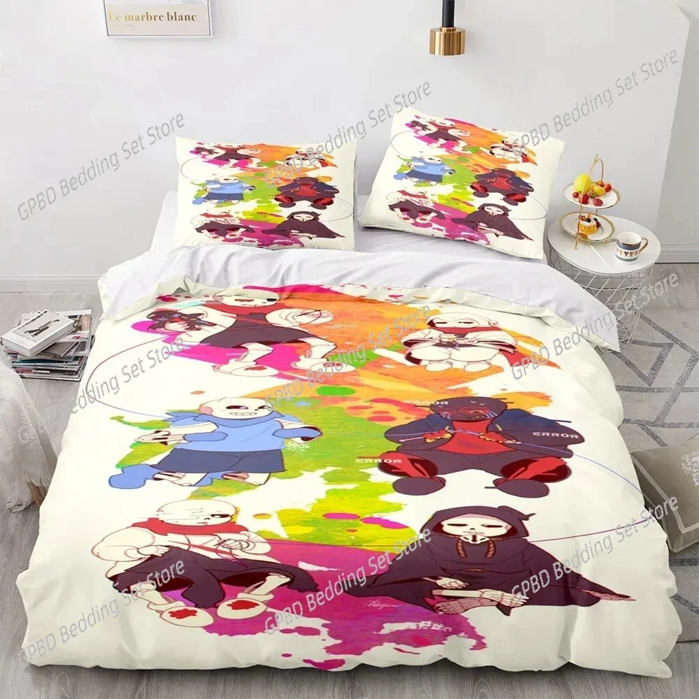 Game Undertale Frisk Sans Bedding Set 3D Printed Suitable for Bedroom Duvet Cover Set With Pillowcases Kids Home Textile