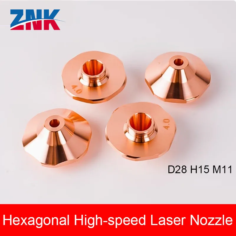 ZNK SC Laser Nozzle Dia.28mm Caliber 1.0-5.0mm For Hans HSG WSX Hexagonal High-speed Laser Nozzle