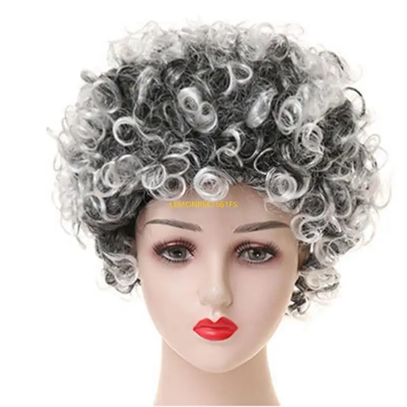 Q39C 9 Gói trẻ Trang phục phụ nữ đặt trang phục Granny Halloween với kính giả tóc giả