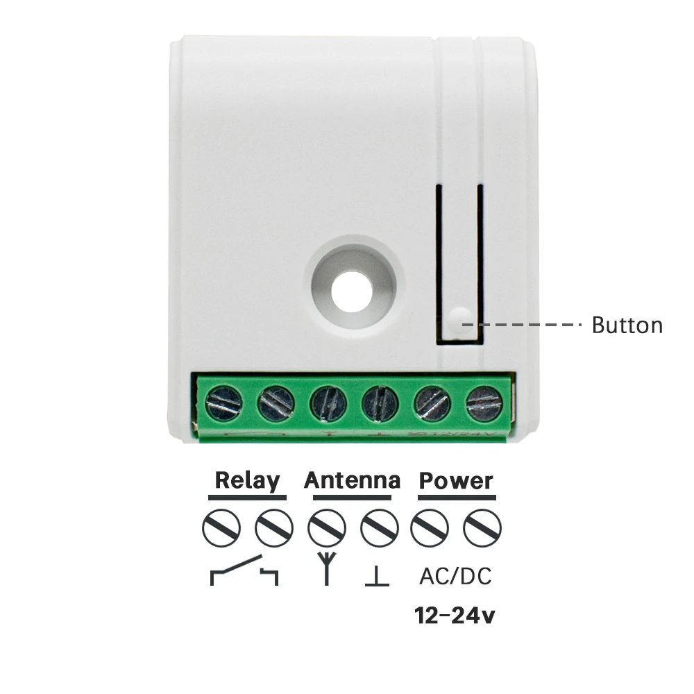433.92MHz 12-24V AC/DC RF Relay 1 Channel Receiver Compatible 433mhz Fixed Code & Rolling Code Remote Control Switch for Garage