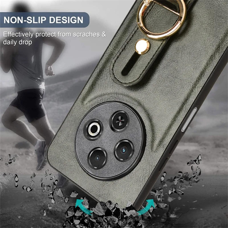 Casing penahan ponsel tali pergelangan tangan modis 30C untuk Tecno Spark 30C casing gaya kulit penutup antijatuh