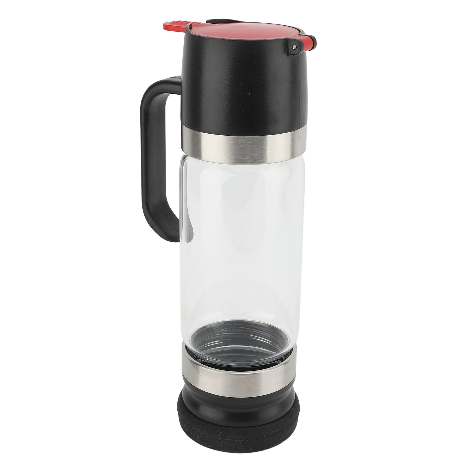 Honey 350ml Clear Glass Syrup Dispenser Handle Prevent Dripping Honey Container for Coffee Shops Restaurants Home Black