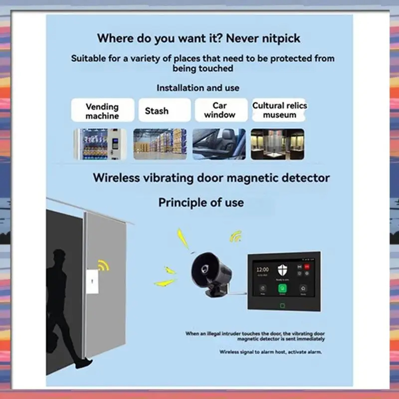 AC18(Guaranteed) 433Mhz Wireless Vibration Glass Break Detector 10Pcs, Adjustable Sensitivity, Alarm Systems Compatible