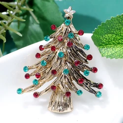 CINDY XIANG Rhinestone Vintage Christmas Tree Brooch